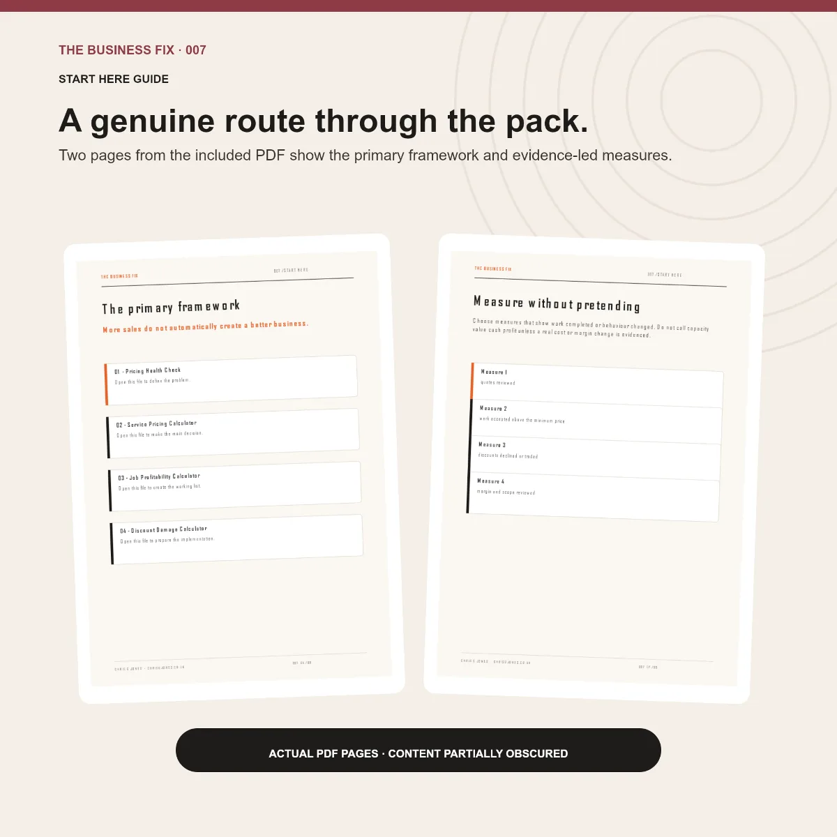 Preview of the Start Here guide included in Business Fix 007, Fix Your Pricing Before Chasing More Sales